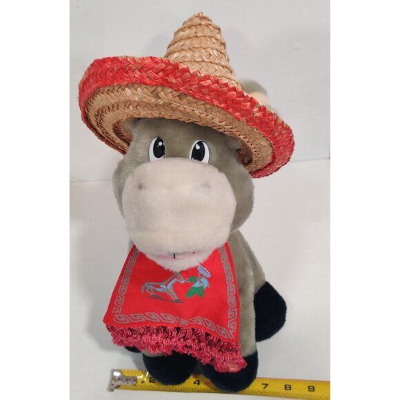 PBC Christmas Cisco Donkey in Straw Hat Mexican Outfit Poncho Plush Moves READ - Picture 14 of 14